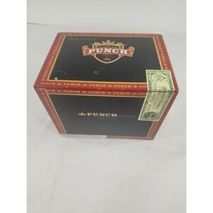 PUNCH Clasico 50 Rothchild Empty Wooden Cigar Box Black and Red /Hondura